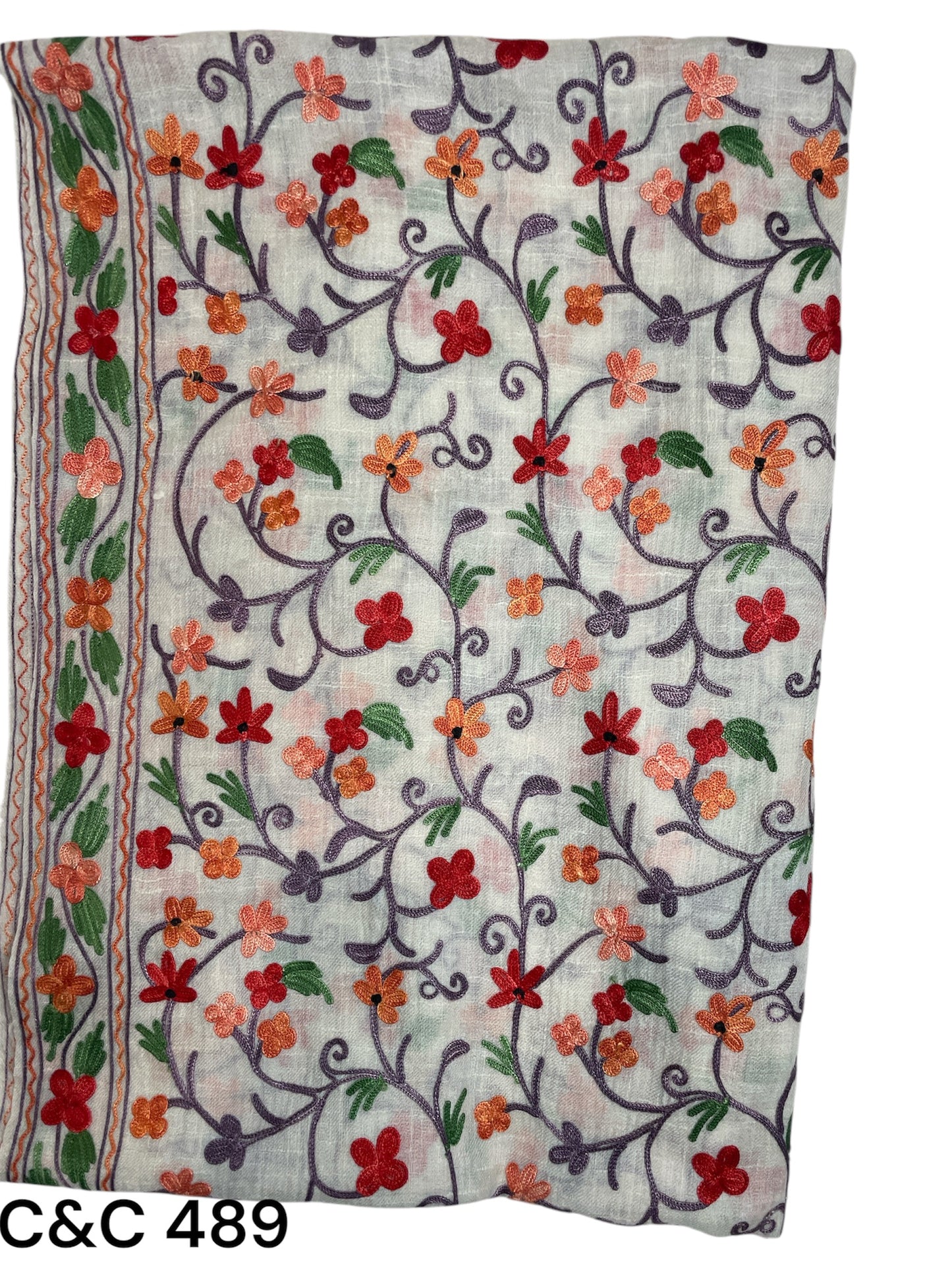 Scarf/Wrap Hand Embroidered Aari Jaal Work