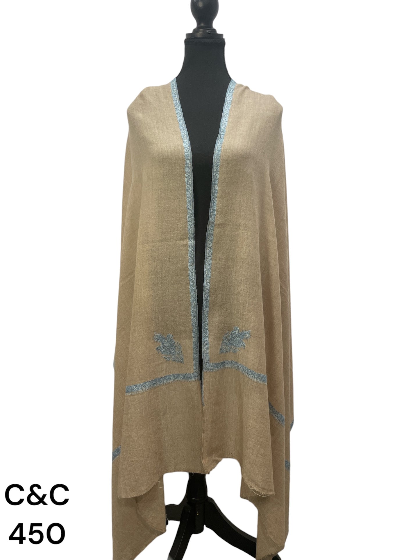 Beige border embroidered Stole