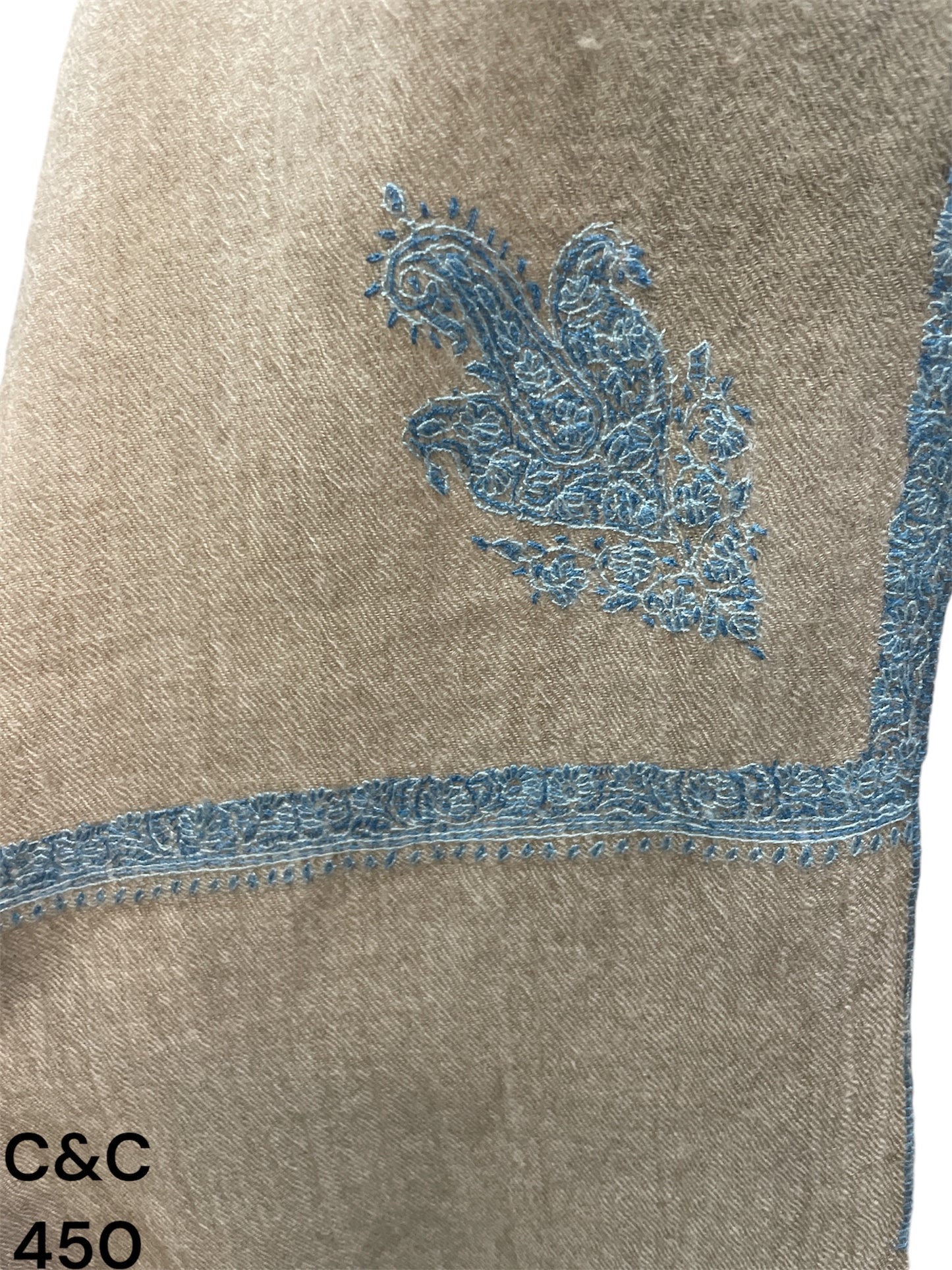 Beige border embroidered Stole