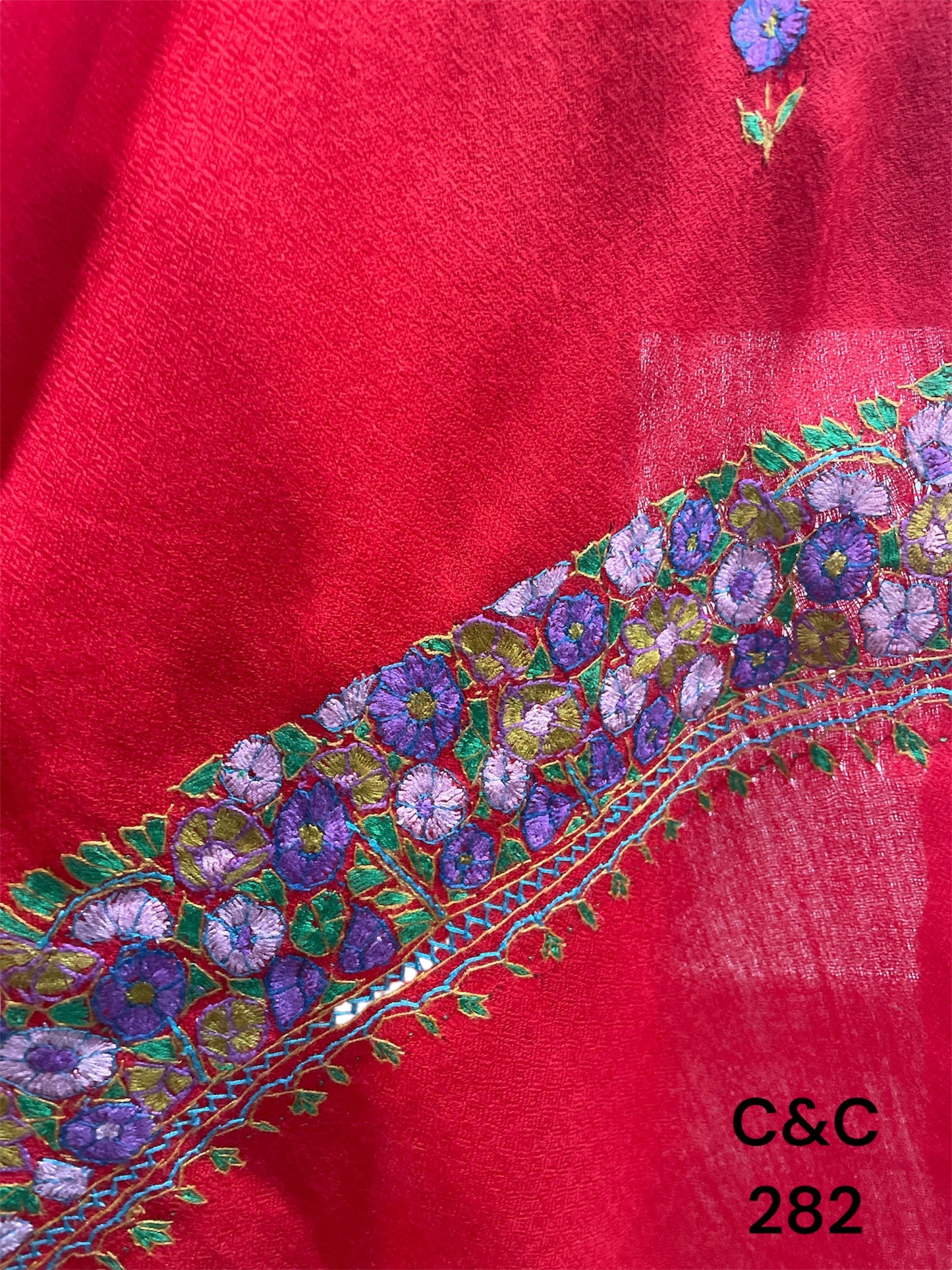 Papermachie Border Embroidered Stole/Scarf