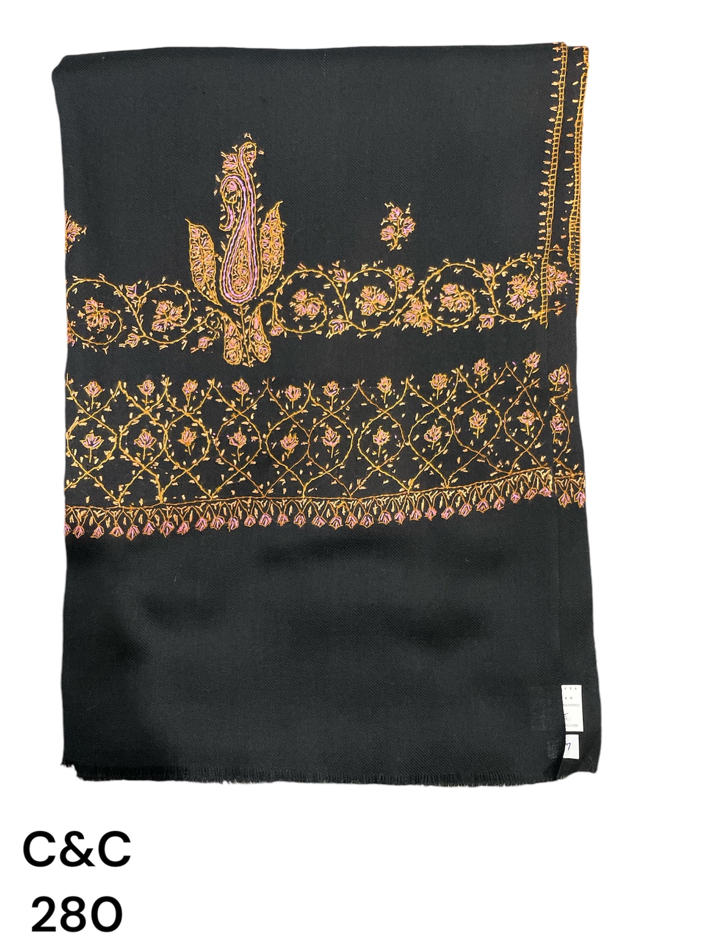 Black Palaa Embroidered Stole