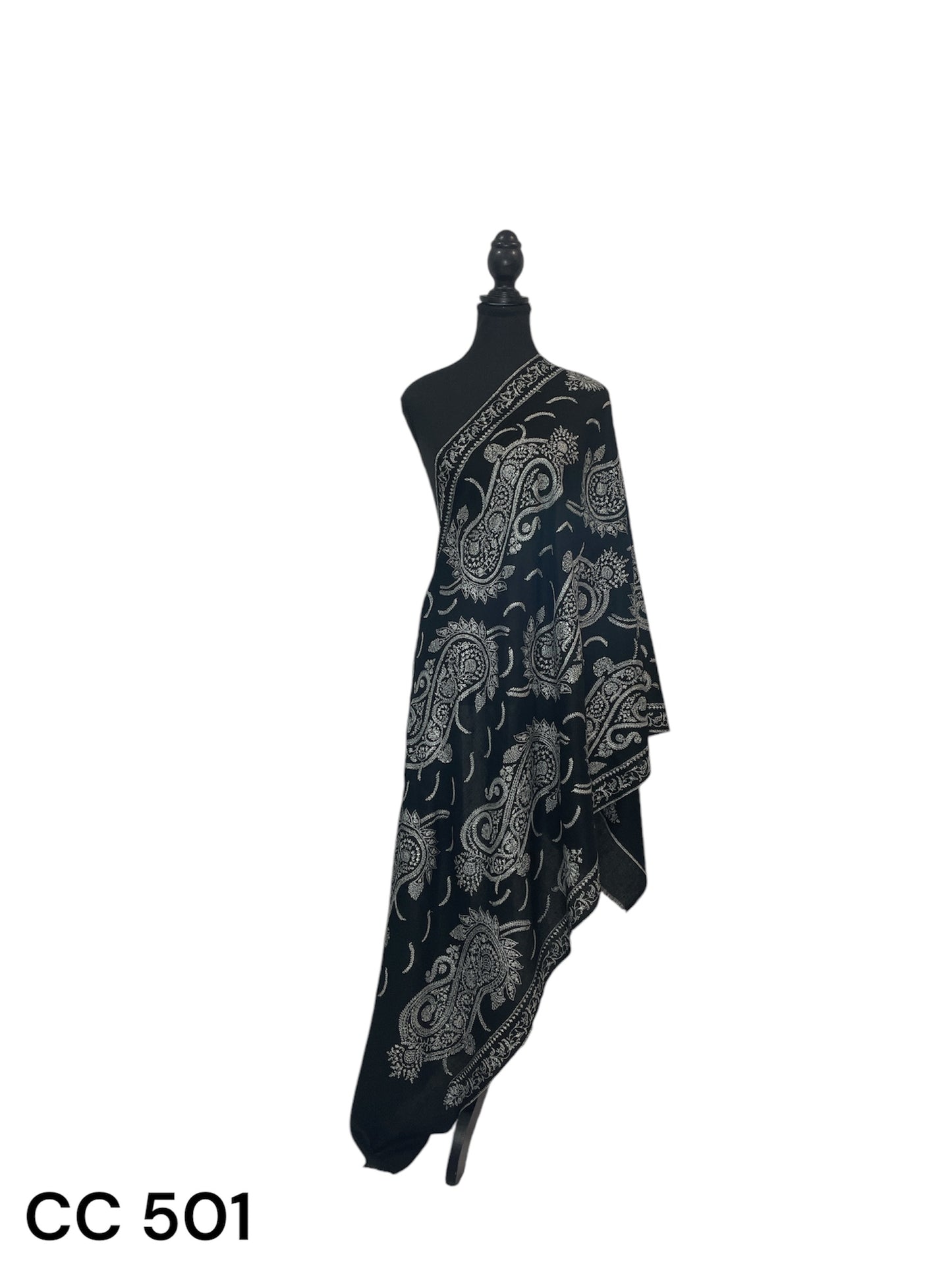 Black Stole full Hand Embroidered