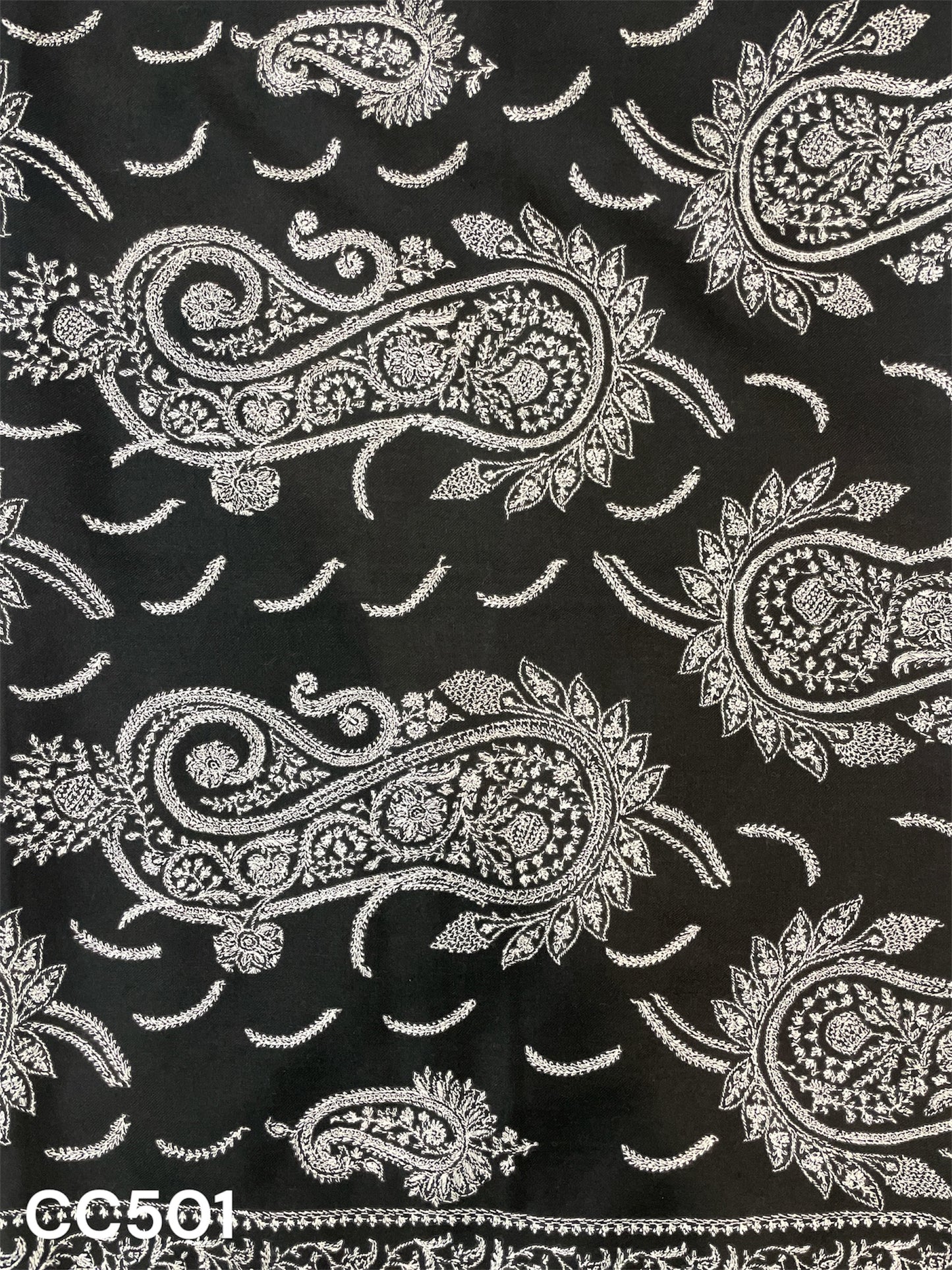 Black Full Jaal Embroidered Stole