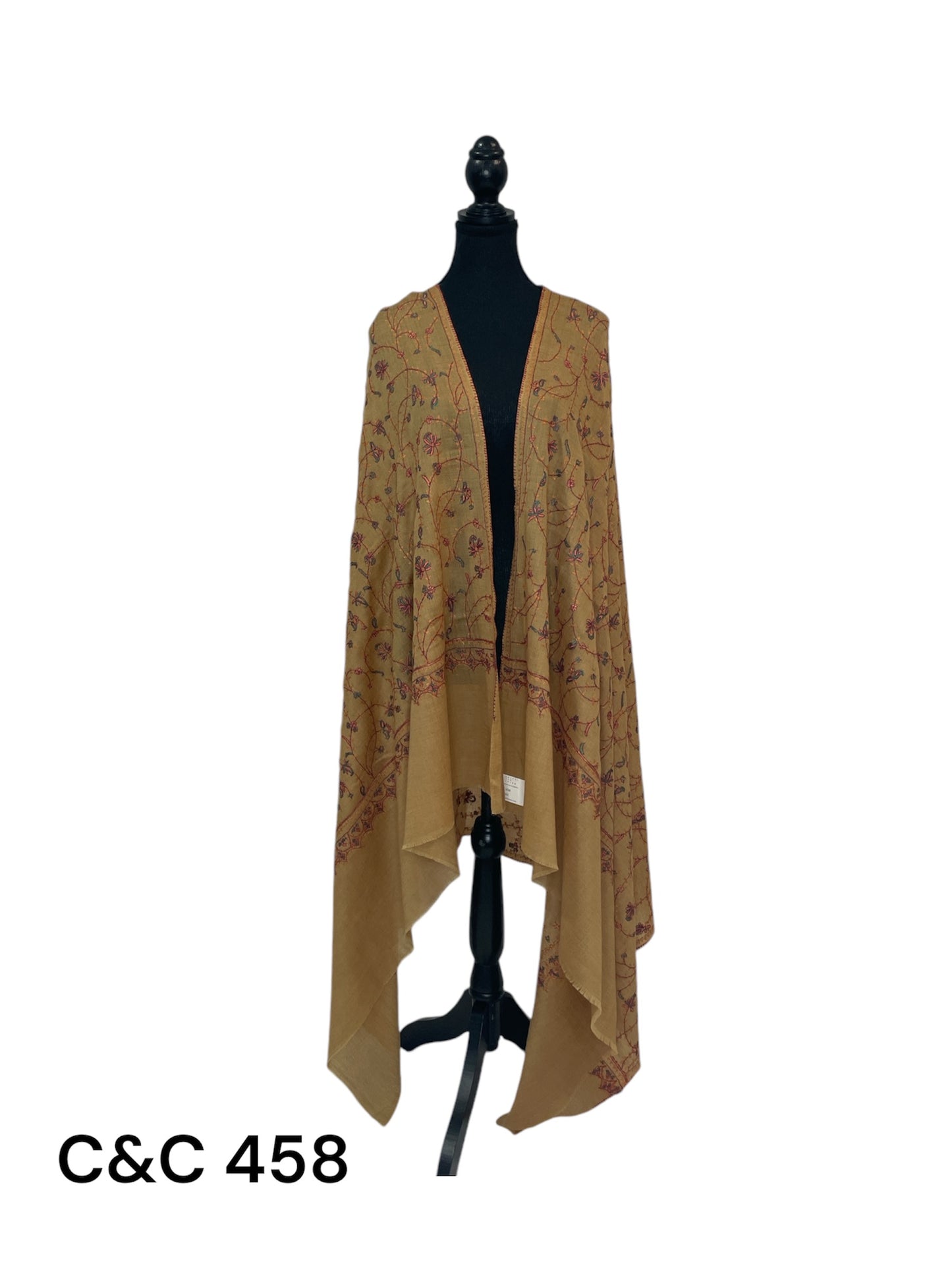 Beige Jaal Embroidered Shawl