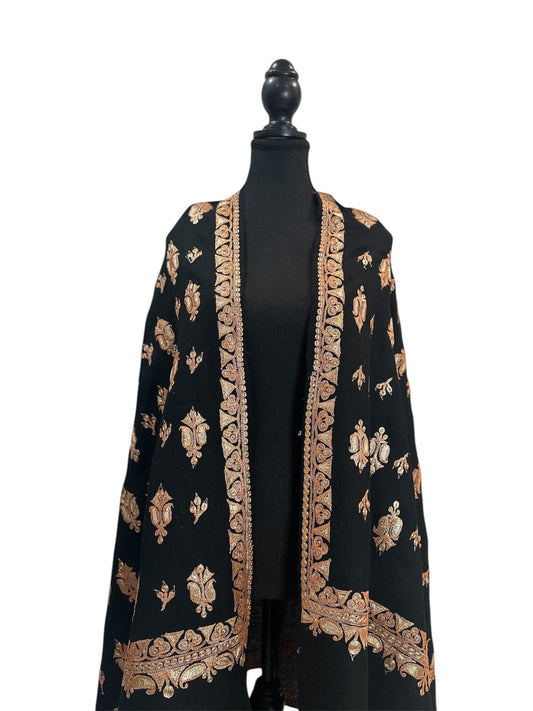 Black Shawl Tilla Embroidered