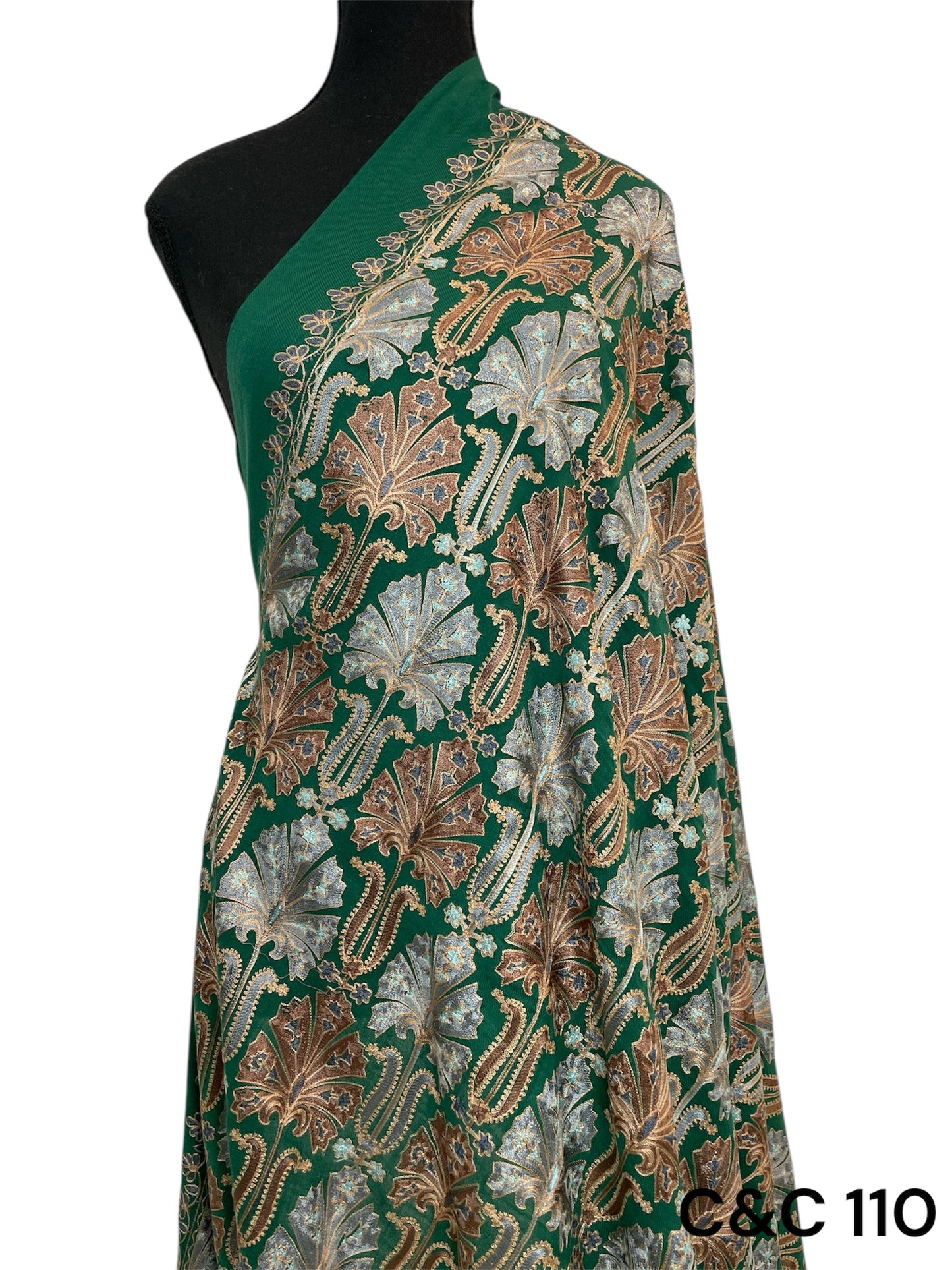 Green Aarie Jamawar Shawl