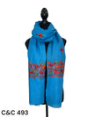 Blue Aari Embroidered Scarf/Wrap
