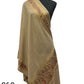Beige Aarie Tilla Border Embroidery Stole