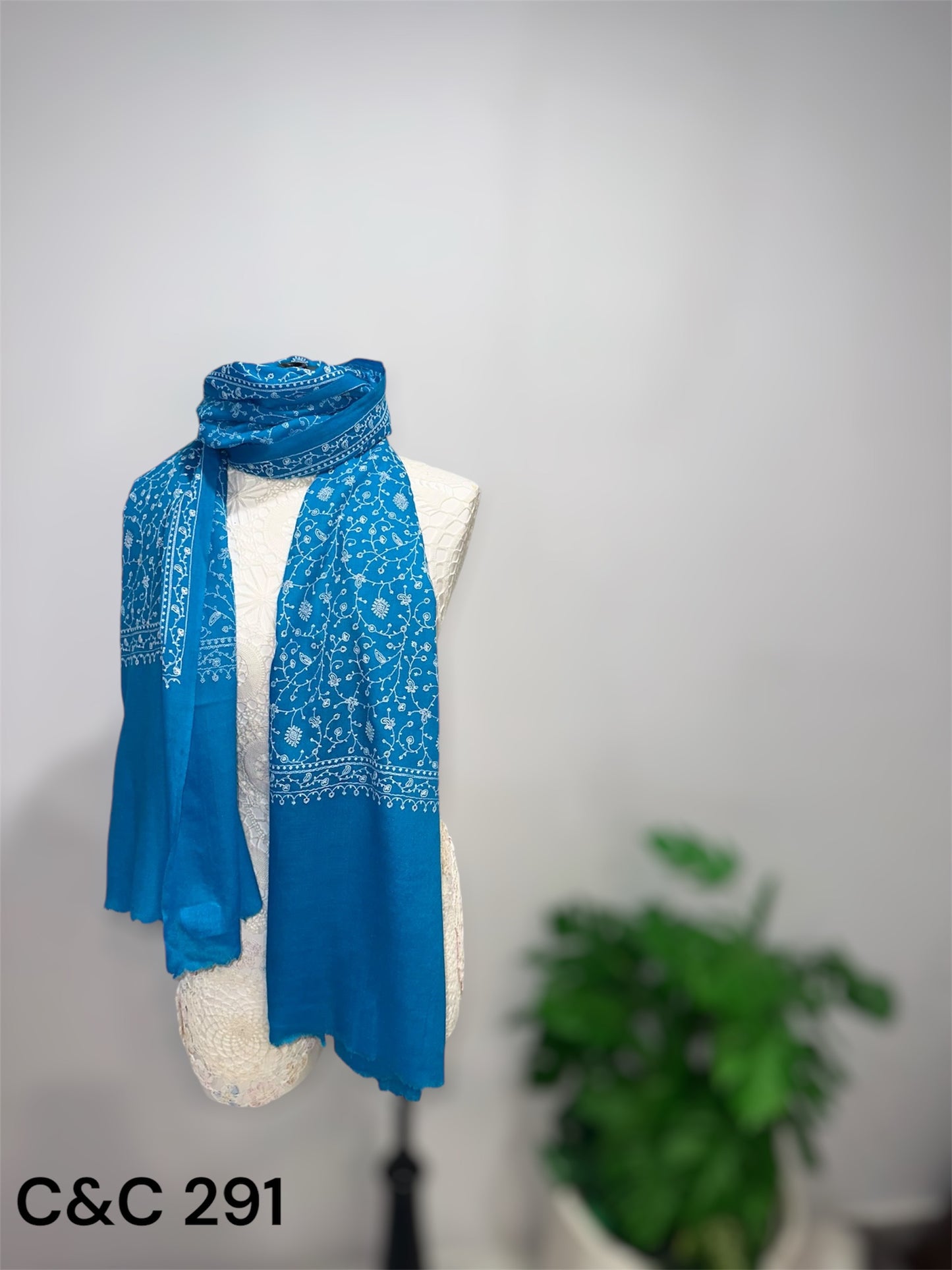 Blue Jalidar Stole