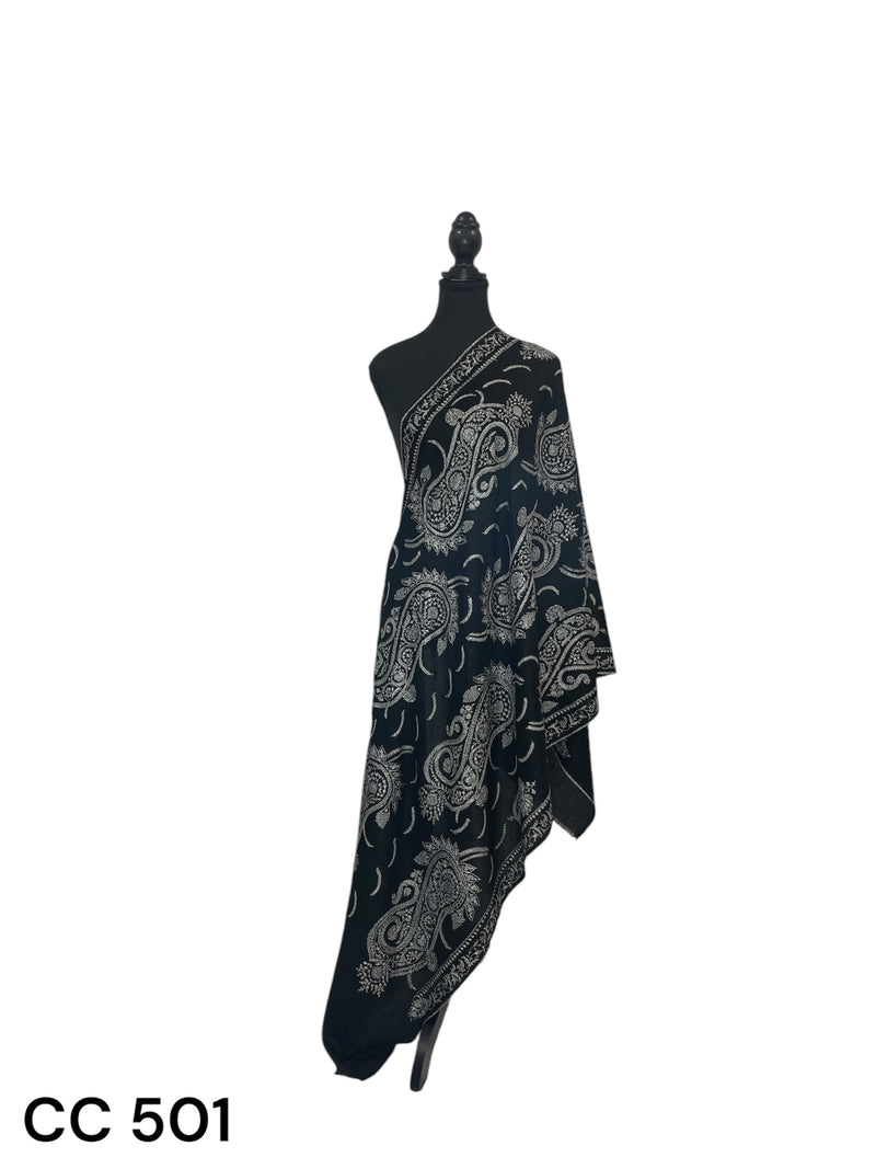 Black Stole full Hand Embroidered