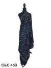 Dark Blue Jaal Embroidered Shawl