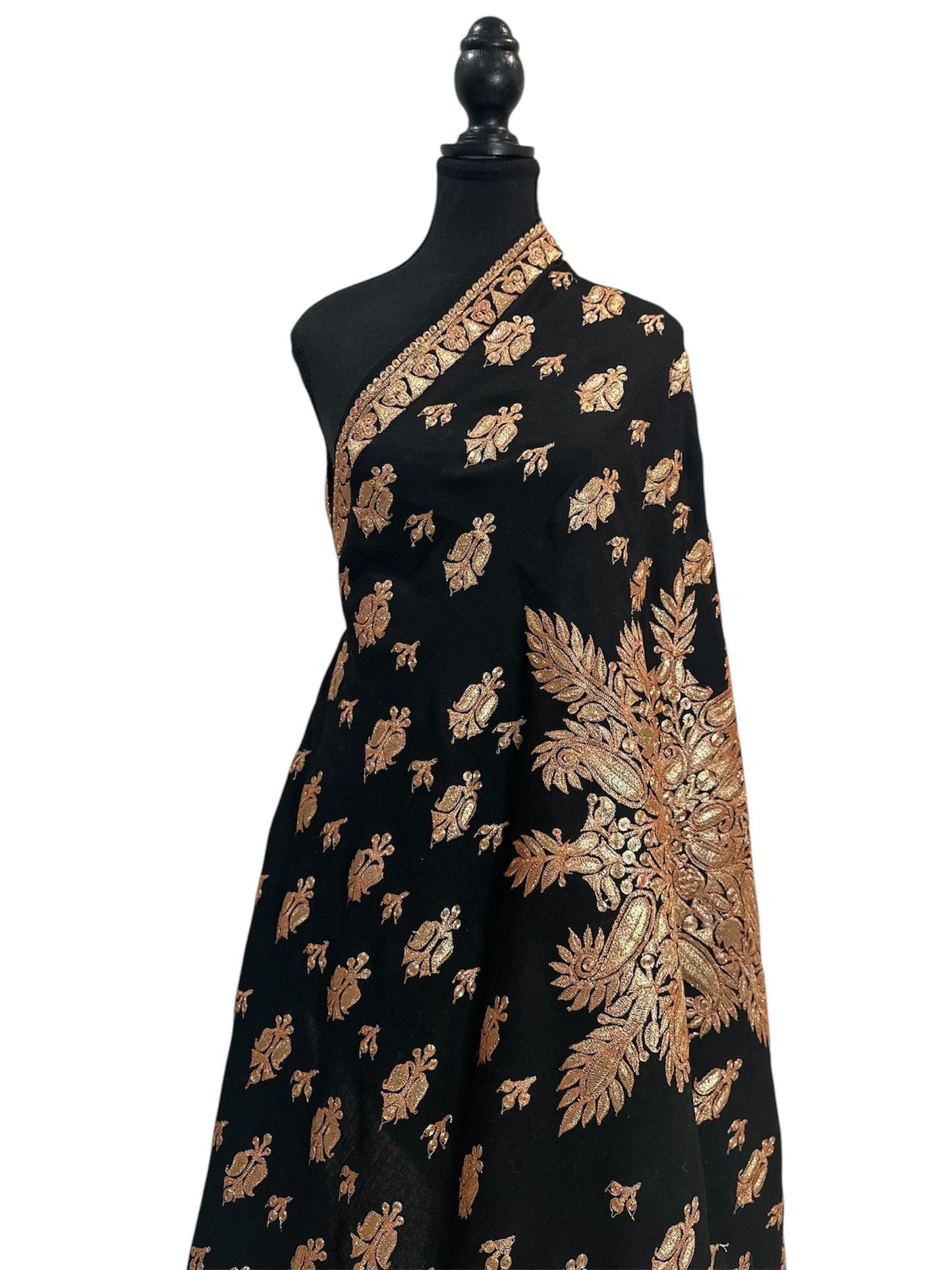 Black Shawl Tilla Embroidered