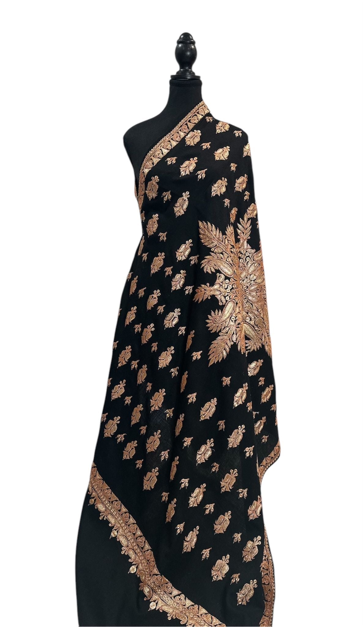 Black Shawl Tilla Embroidered