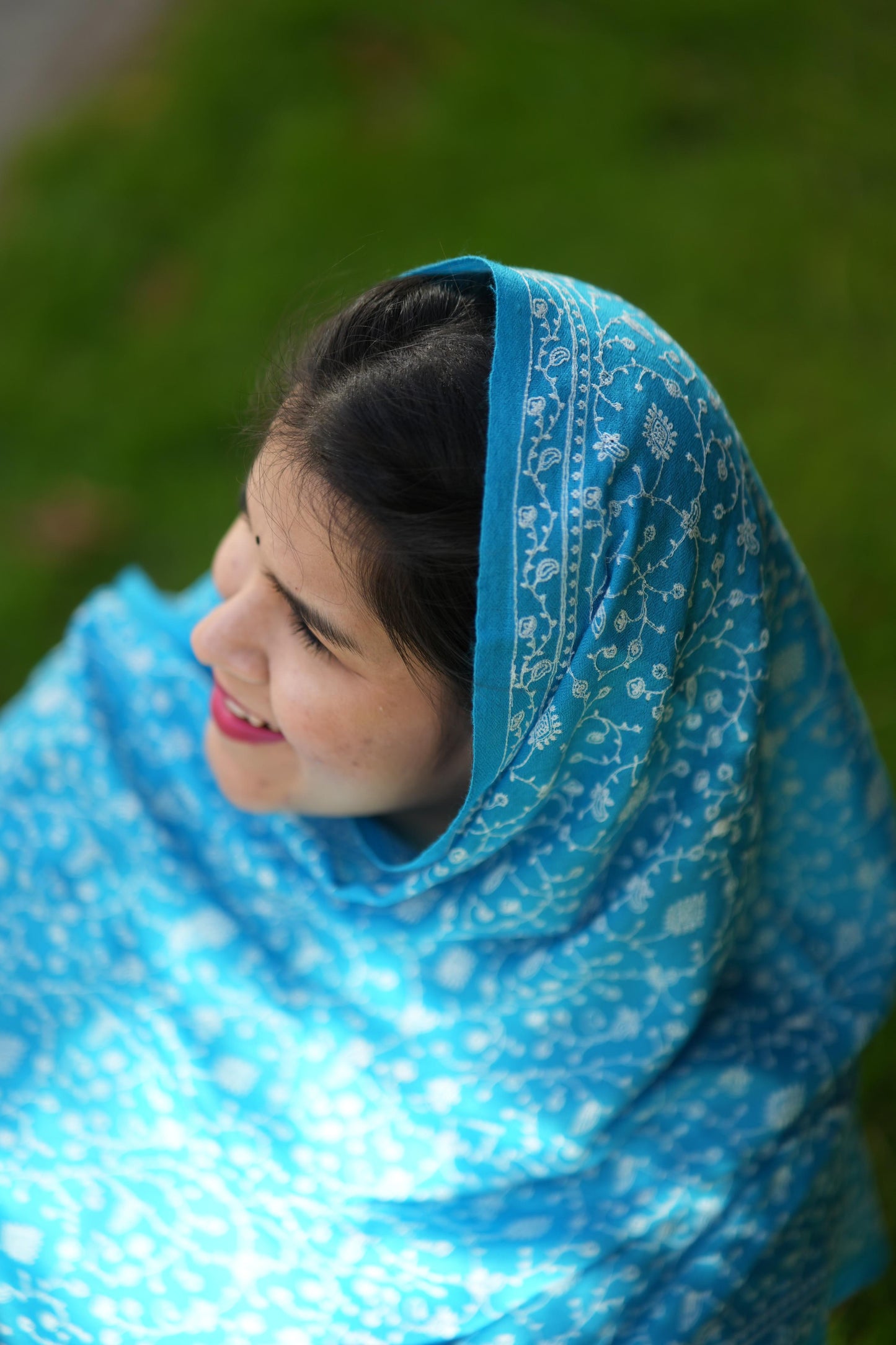 Blue Jalidar Stole